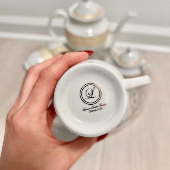 "Lorren Home Trends" China Gold Mix & Match Coffee Set of 19 - Picture 8 of 16